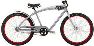 Bicicletta con ruote rosse