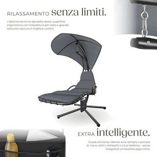 Sdraio sospesa Elaria con parasole e tasca laterale