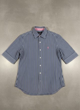 Camisa Polo Ralph Lauren Rayas Azul Rosa