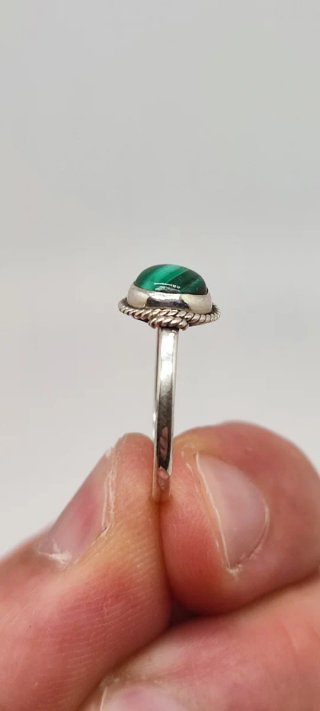 Anillo de Plata y Malaquita.