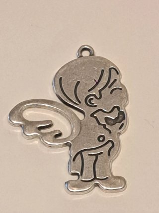 Lote 10 abalorios zamak angelitos plata