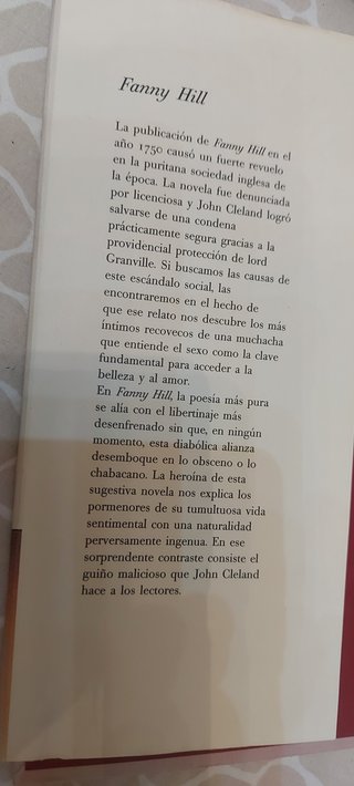 Fanny Hill. Literatura erótica siglo XVIII