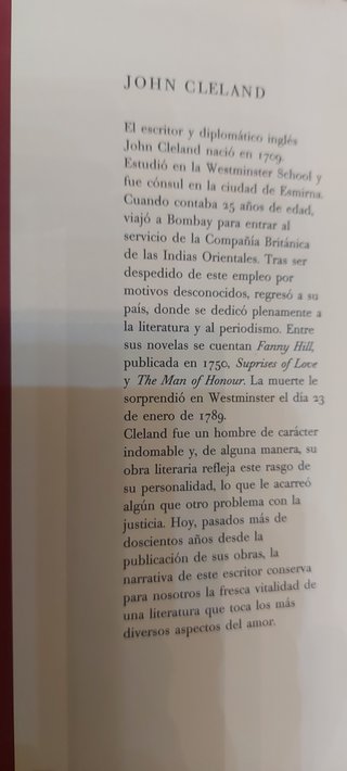 Fanny Hill. Literatura erótica siglo XVIII