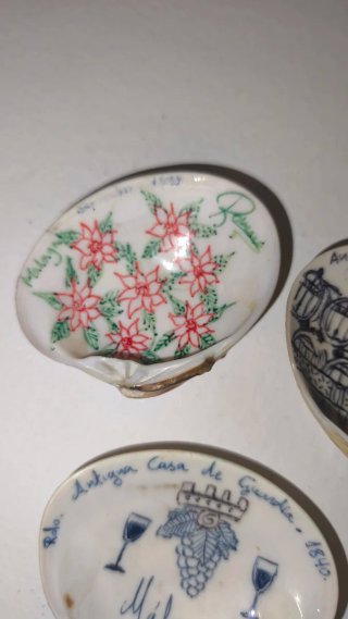 Lote 3 Conchas Pintadas a Mano Málaga
