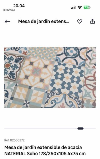 Tavolo da giardino in acacia con ceramica