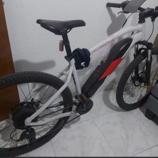 Bicicleta eléctrica MTB Rockrider E-ST 100 Blanco