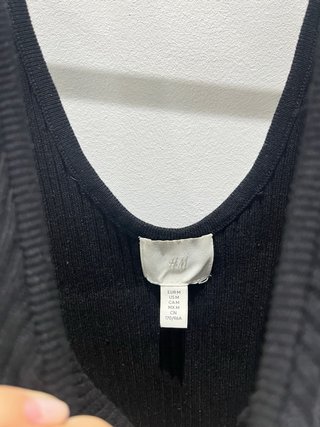 Vestido H&M Negro Punto Corto