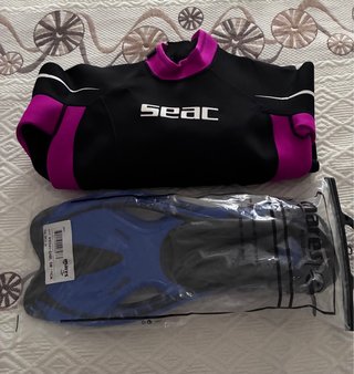 Traje neopreno SEAC+AletasMARES