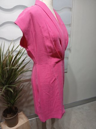 Vestido fucsia viscosa Mango