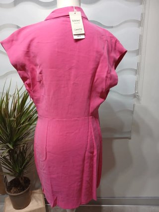 Vestido fucsia viscosa Mango