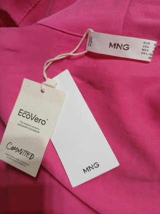 Vestido fucsia viscosa Mango