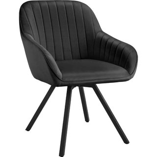 Poltrona girevole con braccioli Snug effetto velluto,