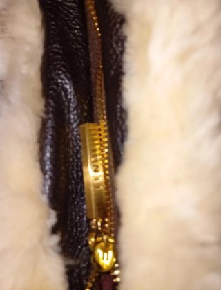 Borsa Fendi in pelle e montone marrone e crema