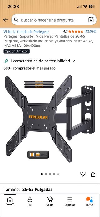 Soporte Pared TV Perlegear Full-Motion PGMFK6
