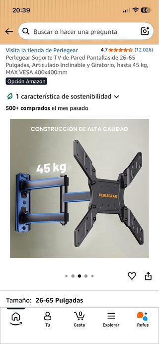 Soporte Pared TV Perlegear Full-Motion PGMFK6