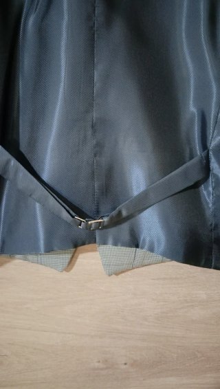 Chaleco de traje de novio boda gris y azul