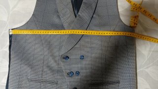 Chaleco de traje de novio boda gris y azul