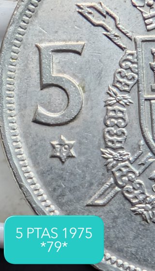 5 Pesetas 1975 Juan Carlos I Rey de España