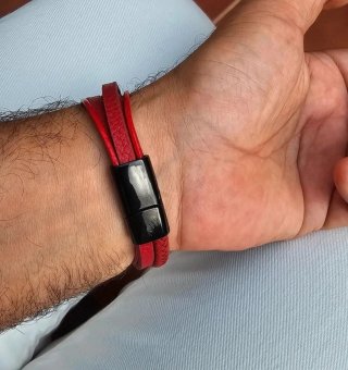 Pulsera Piel Hombre Cierre Acero