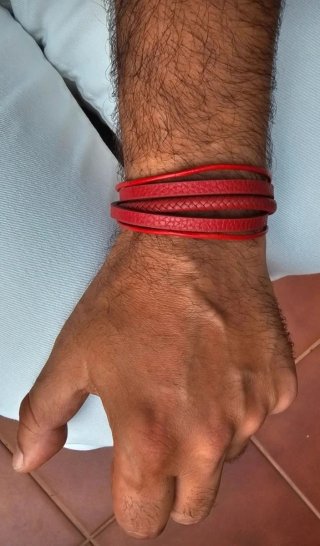 Pulsera Piel Hombre Cierre Acero