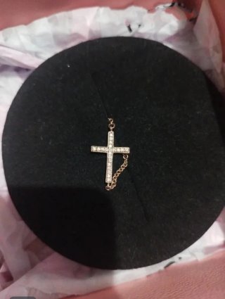 Pulsera plata dorada Cruz y Ojo Turco