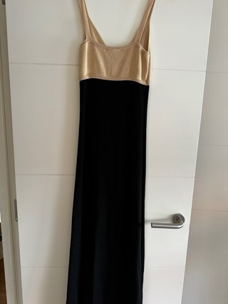 Vestido Zara Negro y Beige Talla s