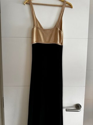 Vestido Zara Negro y Beige Talla s