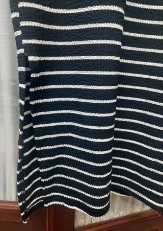Vestido tubo negro rayas blancas mujer talla S.