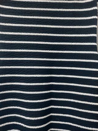 Vestido tubo negro rayas blancas mujer talla S.