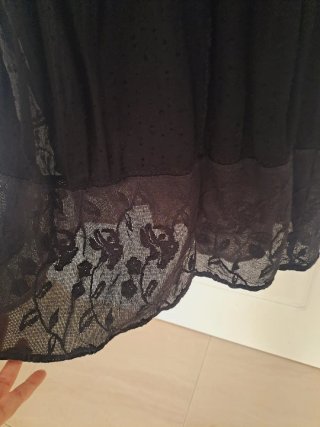 Vestido Zara Negro Midi Encaje