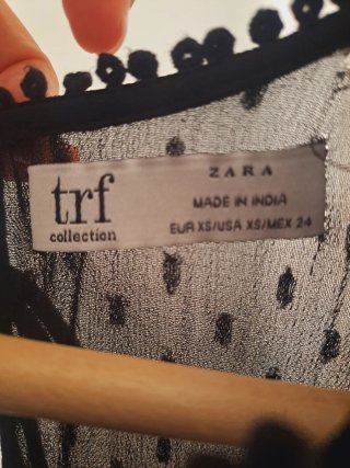 Vestido Zara Negro Midi Encaje