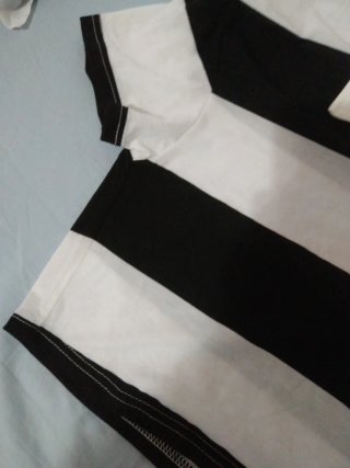Polo corto a rayas mujer