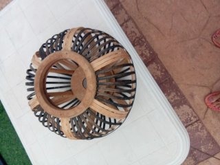 Centro de mesa rústico bambú y madera