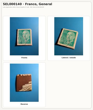 Lote sellos Franco duplicados España 15 uds