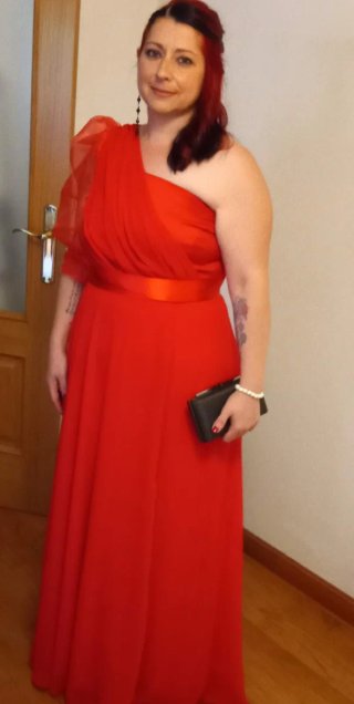 Vestido largo fiesta rojo