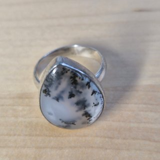 Anillo Plata 925 Opalo Dendritico