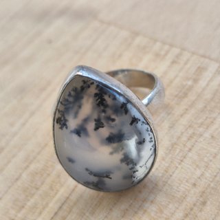 Anillo Plata 925 Opalo Dendritico