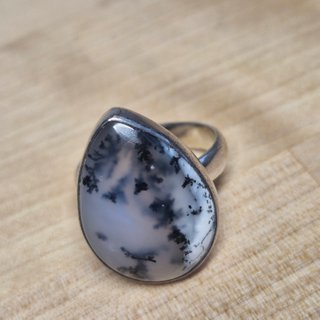 Anillo Plata 925 Opalo Dendritico