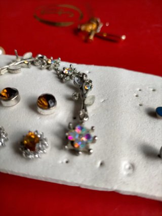 Pendientes plata y multicolor Largo  de estaños