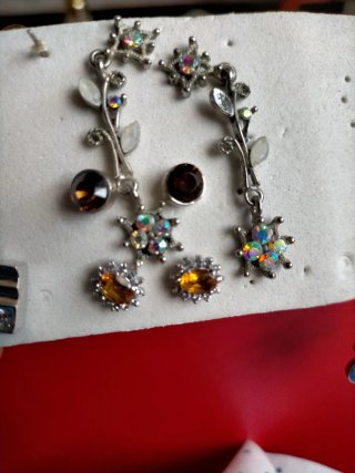 Pendientes plata y multicolor Largo  de estaños