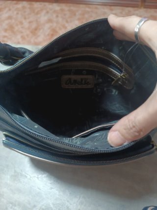 Conjunto Bolso y Monedero Anekke Azul y Dorado
