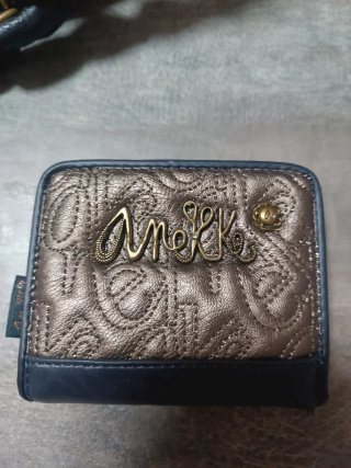 Conjunto Bolso y Monedero Anekke Azul y Dorado