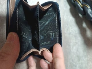 Conjunto Bolso y Monedero Anekke Azul y Dorado