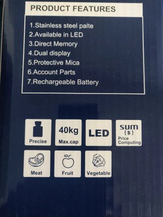Báscula digital 40kg a batería y a luz nueva