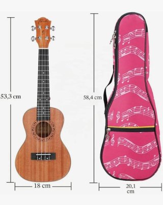 Ukelele Soprano Rosa con Accesorios