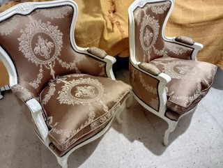 2 Sillones Vintage Tela y Madera
