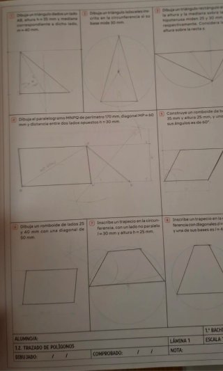 Dibujo Técnico. 1 Bachillerato. Cuaderno. Revuela