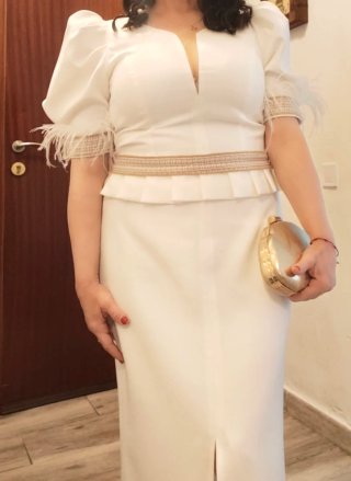 Vestido blanco roto mamá comunión/evento