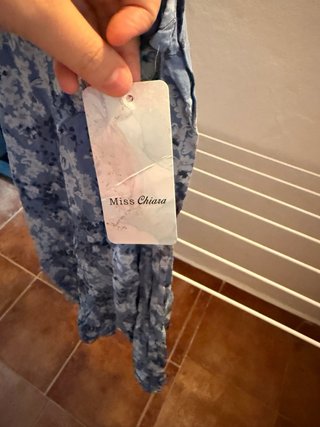 Vestido largo floral Miss Chiara azul XXL