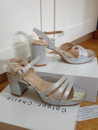 Sandalias Tacon Brillantes Colour Cherie Talla 38